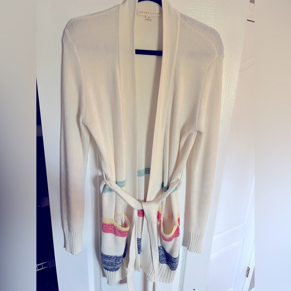 Love Stitch Cream Cardigan Sweater